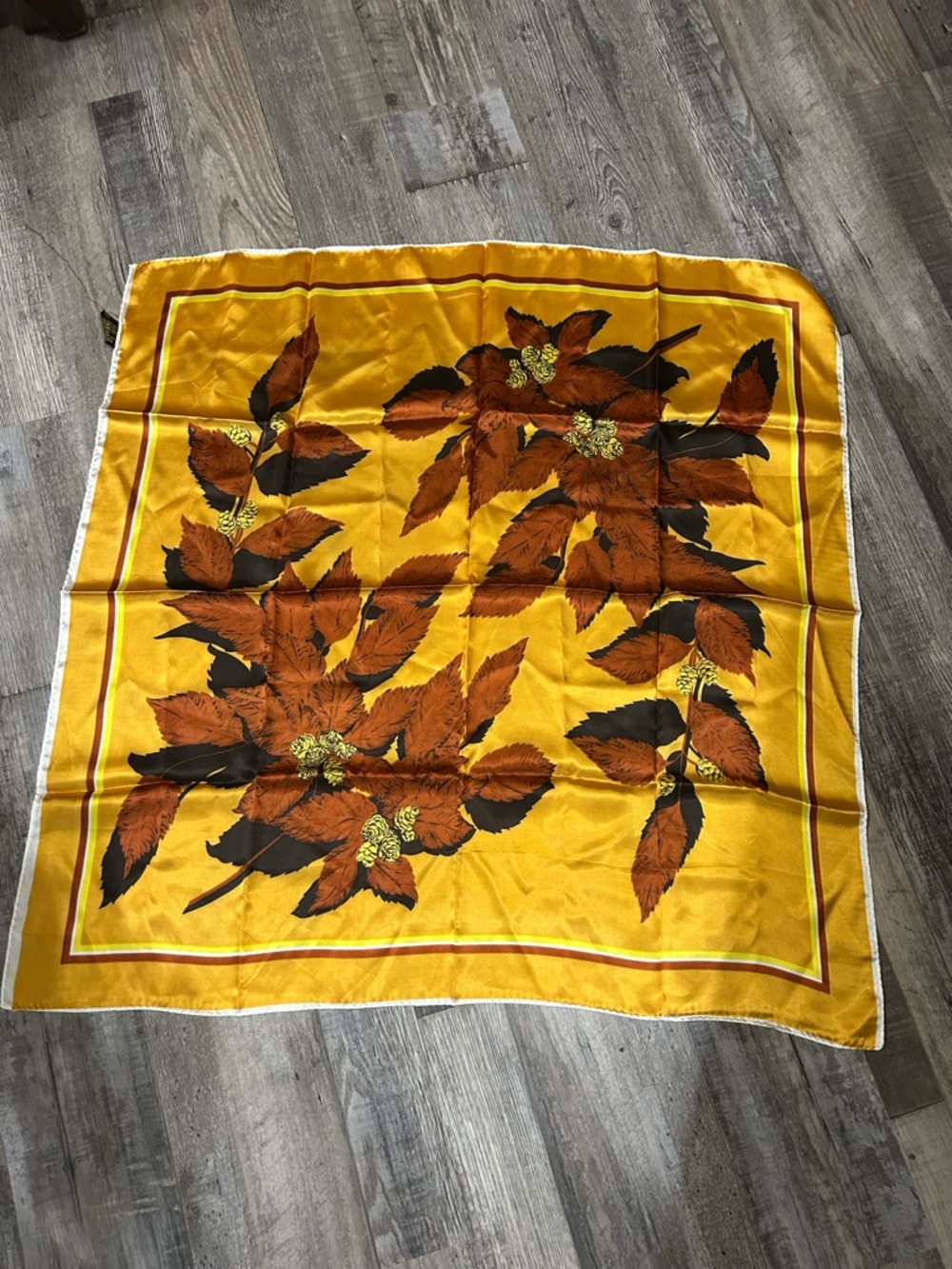 Yellow Floral Silk Scarf - Women's Fashion Wrap